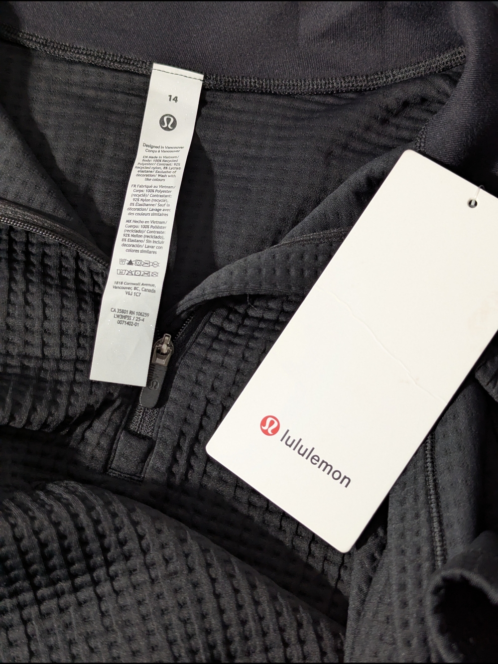 lululemon athletica Black Waffle Half-Zip Performance Pullover - Picture 7 of 7